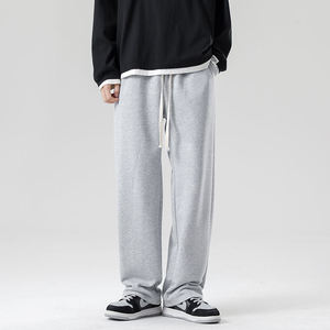 Pantalon de survêtement ample à jambe droite pour homme, taille élastique avec cordon de serrage, décontracté, coupe large, vintage, écologique, respirant et léger - Product Image 3