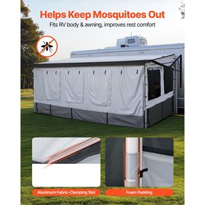 Tenda Parasole Compatibile per Camper 18-19 piedi con Finestre e Porta in Rete Ventilata per Ombreggiare il Tuo Spazio Esterno - Product Image 5