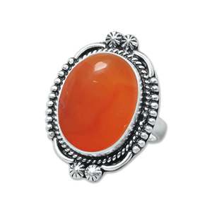 แหวนเงินแท้ประดับคาร์เนเลียนทรงหลายเหลี่ยมแบบธรรมชาติ ดีไซน์โบฮีเมียน  สำหรับทั้งชายและหญิง สไตล์แฟชั่นที่ไม่ซ้ำใคร - Product Image 3