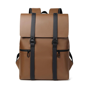 Minimalist Gray Nylon <b>Backpack</b> With Black <b>Straps</b> Buckle Closure Water Resistant Laptop Compartment Unisex 20-39L Capacity - Product Image 3