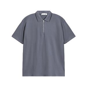Ropa de calle personalizada unisex de algodón para camisas casuales de estilo polo transpirables con cierre de cremallera OEM y ODM disponibles - Product Image 1