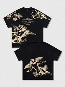 เสื้อยืดแขนสั้นพิมพ์ลายแขนทรงปีกค้างคาวสำหรับผู้ชาย เหมาะสำหรับสวมใส่ในชีวิตประจำวันในฤดูใบไม้ผลิ/ฤดูร้อน - Product Image 3