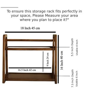 Modern Double Tier Wooden Freestanding <b>Shelf</b> <b>Rack</b> Storage Display Stand for Home Kitchen Spice Organizer Brown Finish - Product Image 4