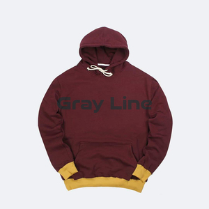 Sudadera con Capucha de Felpa de Poliéster/100% Algodón, 430 g/m², Gruesa, Transpirable, Ecológica, con Diseño a Cuadros, para Hombre, Ropa de Invierno - Product Image 1