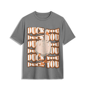 T-shirt blanc à manches courtes pour homme, col rond, coupe classique, motif imprimé, style décontracté, 100 % coton jersey tricoté - Product Image 1