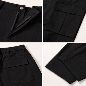 Pantalones Jogger Cargo Negros para Hombre, Pantalones Casuales Ligeros con Bolsillos Laterales y Dobladillo Elástico - Product Image 4