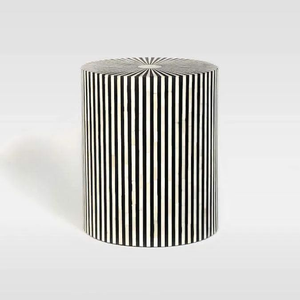 Table basse ronde moderne en os incrusté, avec doublure blanche et noire, écologique, faite à la main, pour la décoration intérieure, artisanat naturel - Product Image 5