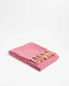 Plaid en coton tissé à franges – Couverture décorative bohème pour canapé, plaid texturé à franges pour la décoration intérieure - Product Image 1