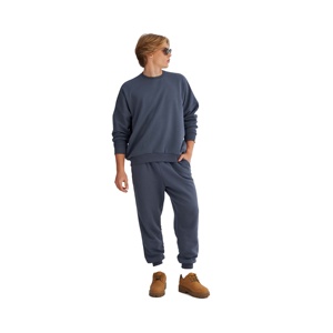 Conjunto de Sudadera y Pantalón Jogger Premium Oversize con Cuello Redondo, 400 GSM, Felpa de Algodón Gruesa, Hombros Caídos, Estilo Urbano y de Descanso - Product Image 2