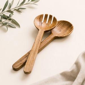 Great Quality Mango Wood Salad Server Set Eco-Friendly Wooden Serving Spoon and Fork for Salad <b>Pasta</b> & Grains In Factory Price - Product Image 5