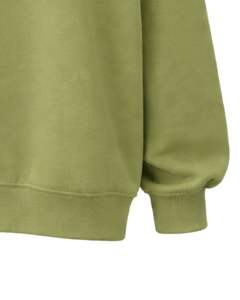 Sudadera de Forro Polar Oversize Verde Oliva Personalizada para Mujer, Cuello Alto, Estilo Casual, Cálida para Invierno, de Algodón y Poliéster, Ajuste Holgado - Product Image 6