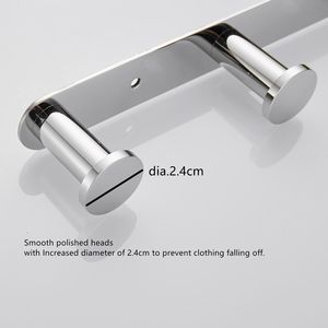 Portasciugamani in Acciaio Inossidabile 304 Argento con Quattro Ganci Lucidi, Appendiabiti da Bagno con Ganci a Fila per Accessori Casa - Product Image 5