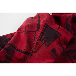 Trending Red Geometric Pattern Short Sleeve O-Neck T-<b>Shirt</b> Regular Fit Knitted Casual Wear - Product Image 5