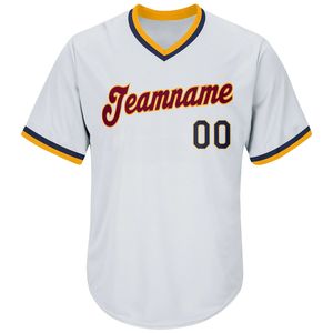 Camiseta de Béisbol Blanca Personalizada con Cuello en V para Hombre, Manga Corta, Nombre del Equipo Impreso, Tejido de Poliéster que Absorbe la Humedad - Product Image 4