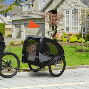 Rimorchio in Alluminio per Cani di Taglia Media con Design Nero Elegante, Ruote a Sgancio Rapido, Catarifrangenti e Bandiera di Sicurezza - Product Image 2