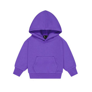 Survêtement à capuche violet pour bébés filles, couleur unie, manches longues, coupe ample décontractée avec poche avant, vêtements d'automne pour nourrissons et tout-petits - Product Image 4