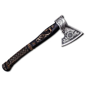 Burraq 20" Custom Handmade Carbon Steel Tomahawk Splitting <b>Axe</b> Rosewood Handle Leather <b>Camping</b> Hunting Outdoor DIY Industrial - Product Image 1