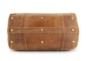 Bolsa de viaje grande de cuero genuino vintage para hombre, bolsa de equipaje para fin de semana - Product Image 3