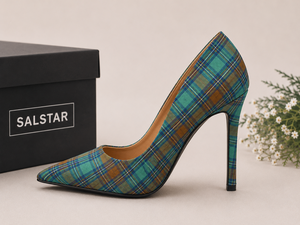 Wholesale Women's Wedding Party Scottish Tartan Plaid Stiletto <b>Heels</b> – Custom Designer High <b>Heel</b> Shoes - Product Image 4