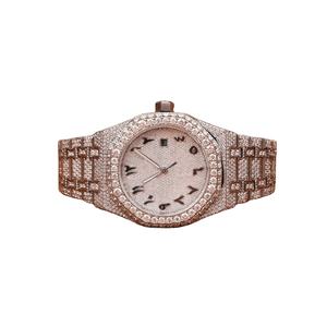 High-End Luxury for <b>Watch</b> <b>Men</b> VVS Moissanite Quartz ETA 10m Water Resistance Stainless Steel Leather Case Iced Wrist Antique - Product Image 1