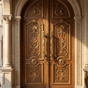 Manija de Puerta Moderna de Latón GOLDEN BASTION |   Manija de Puerta Exterior de Latón Sólido y Duradero para Hoteles y Puertas de Madera |   Arquitectónico - Product Image 2