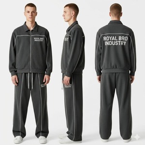 Conjunto Deportivo de 2 Piezas para Hombre, Estampado, a la Moda, Informal, Estilo Urbano, 100% Algodón, Transpirable - Product Image 4