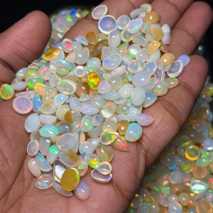 Lot de 5000 carats d'opales naturelles éthiopiennes, pierres précieuses en vrac, taille ovale, polies, opalescentes, pour la fabrication de bijoux, pierre de naissance d'octobre, tiers - Product Image 1