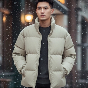 High Quality Spring Men's Puffer <b>Jacket</b> with Camouflage <b>Pattern</b> Embroidery Decoration Hooded Design Waterproof & Eco-Friendly - Product Image 3