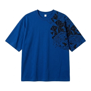 Camiseta de Manga Corta para Hombre, 100% Algodón, Corte Holgado, Cuello Redondo, Estampado Gráfico Personalizado, Hombros Caídos, Estilo Urbano, Talla Grande - Product Image 6