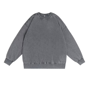 Sweat-shirt à col rond en coton 100% pour homme, taille plus, personnalisable, lavé, de haute qualité, respirant, vêtements décontractés pour homme - Product Image 4
