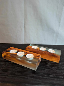 Vela Artesanal de Madera de Acacia con Franja de Resina y Cera Natural para Decoración de Bienestar, Aromaterapia, Uso en Spa e Ideas de Regalos Rústicos - Product Image 5