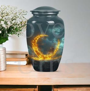 Urna grande Lunar, esencial para urnas funerarias con temática abstracta, para cenizas humanas, recuerdo decorativo y tributo. - Product Image 3