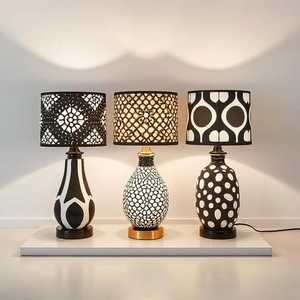 Lampe de table haut de gamme en os incrusté, design Art Déco, 100 % faite à la main, pour chambre à coucher, fabricant exportateur d'Inde - Product Image 4