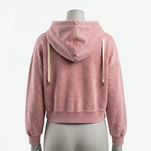 Women <b>Pink</b> Oversized <b>Hoodie</b> Black Leggings Set Casual Streetwear Cropped Pullover Sweatshirt Athletic Two Piece Outfit - Product Image 4