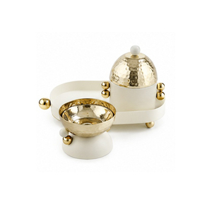 Marble Incense Burner Set with Gold Accents and Black Bowl for Aromatherapy Use - Product Image 3