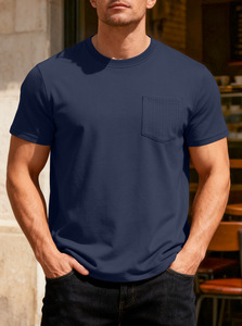 Camiseta de Verano para Hombre, Cuello Redondo, Tejido Waffle 100% Poliéster, Holgada, Informal, Transpirable, Lisa, 200g, Anti-Pilling, Anti-Encogimiento, OEM - Product Image 5