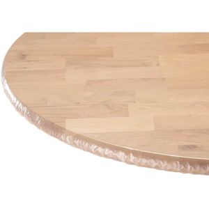 Heavy Duty Clear Vinyl Elasticized Tablecloth Premium Fitted <b>Table</b> Cover for Fine <b>Tables</b> Great for <b>Protection</b> - Product Image 2