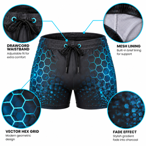 Shorts de bain et boardshorts pour hommes avec taille élastique et cordon de serrage, séchage rapide, pour la natation et les loisirs estivaux, vente en gros - Product Image 6