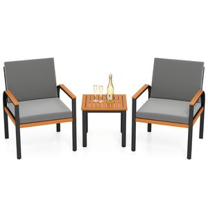 Set di mobili da giardino a 3 pezzi con tavolino e sedute per conversazione - Product Image 5