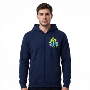 Custom Printed Men's Full <b>Zip</b> <b>Hoodie</b> 100% Cotton Casual Hooded Regular Fit <b>Pocket</b> Breathable Eco-Friendly Quick Dry From BD - Product Image 5