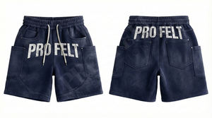 Shorts cargo amples en coton 100% respirant et à séchage rapide, style hip-hop, imprimé avec le nom de la marque, style streetwear. - Product Image 6