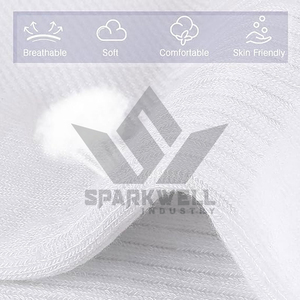 SPARKWELL INDUSTRY <b>Men's</b> <b>White</b> Crew <b>Socks</b> Knitted Cotton Breathable Spring Solid Casual Daily - Product Image 2