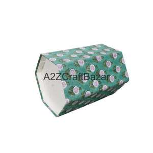 Cubo de Basura Plegable Hexagonal de Cartón de Papel de Algodón Ecológico Hecho a Mano en India con Diseños Impresos DIY - Product Image 6