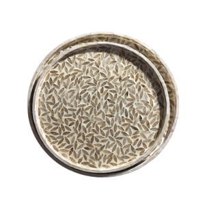 Espléndida Bandeja Decorativa con Incrustaciones de Nácar, Hecha a Mano, Sostenible, para Servir en Fiestas y Almacenamiento - Product Image 1