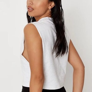 Camisetas sin mangas de verano 2026 para mujer, sublimadas, de doble forro, calidad premium, cuello redondo, espalda cruzada, sin mangas, top informal - Product Image 3