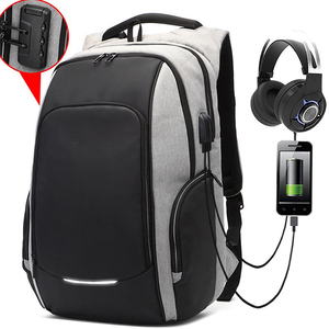 Mochila de nailon de estilo moderno, 30-40L, colores negro y gris, bolsa para portátil para uso diario, viajes, estudiantes, bolsos de hombro unisex - Product Image 2