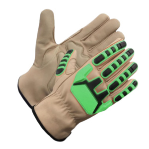 Gants de sécurité en cuir de vachette grainé de qualité supérieure, haute performance, renforcés en coton, flexibles, équipement de protection individuelle pour les mains - Product Image 2