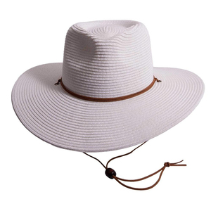 Sombrero de Paja Natural Hecho a Mano de Estilo Nuevo y Lujoso para Hombre y Mujer, Sombrero de Sol de Verano Clásico Panamá con Ala Plana y Cinta Negra - Product Image 4