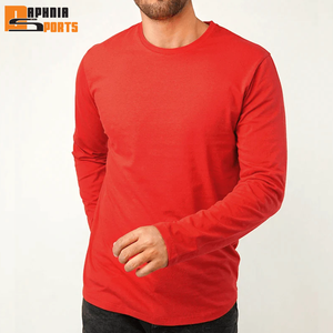 High Quality Full Sleeve T Shirt For Men Cotton Plain Blank Clothe Fashion Breathable O Neck <b>Long</b> Sleeve T Shirt Men Streetwear - Product Image 2