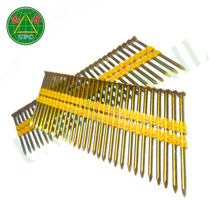 Clavos de acero en tira 3" x 0.120 4000 unidades, cabeza redonda, vástago liso, recubrimiento amarillo para carpintería, Vietnam - Product Image 3